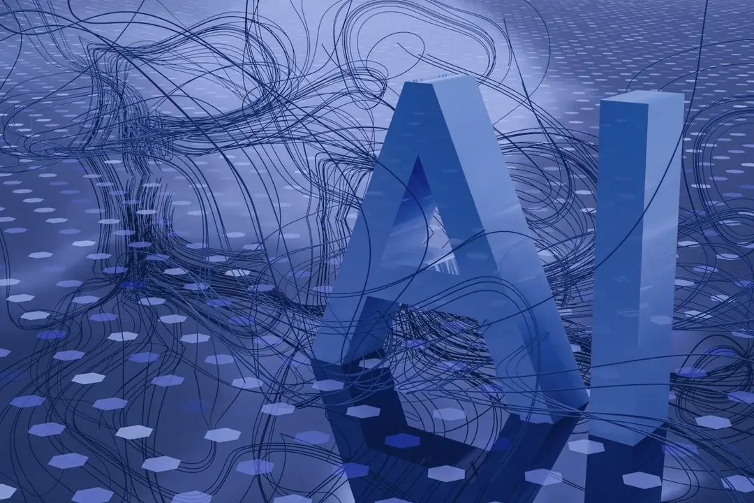 A conceptual technology graphic representing AI safety, used to illustrate safety-by-design principles.