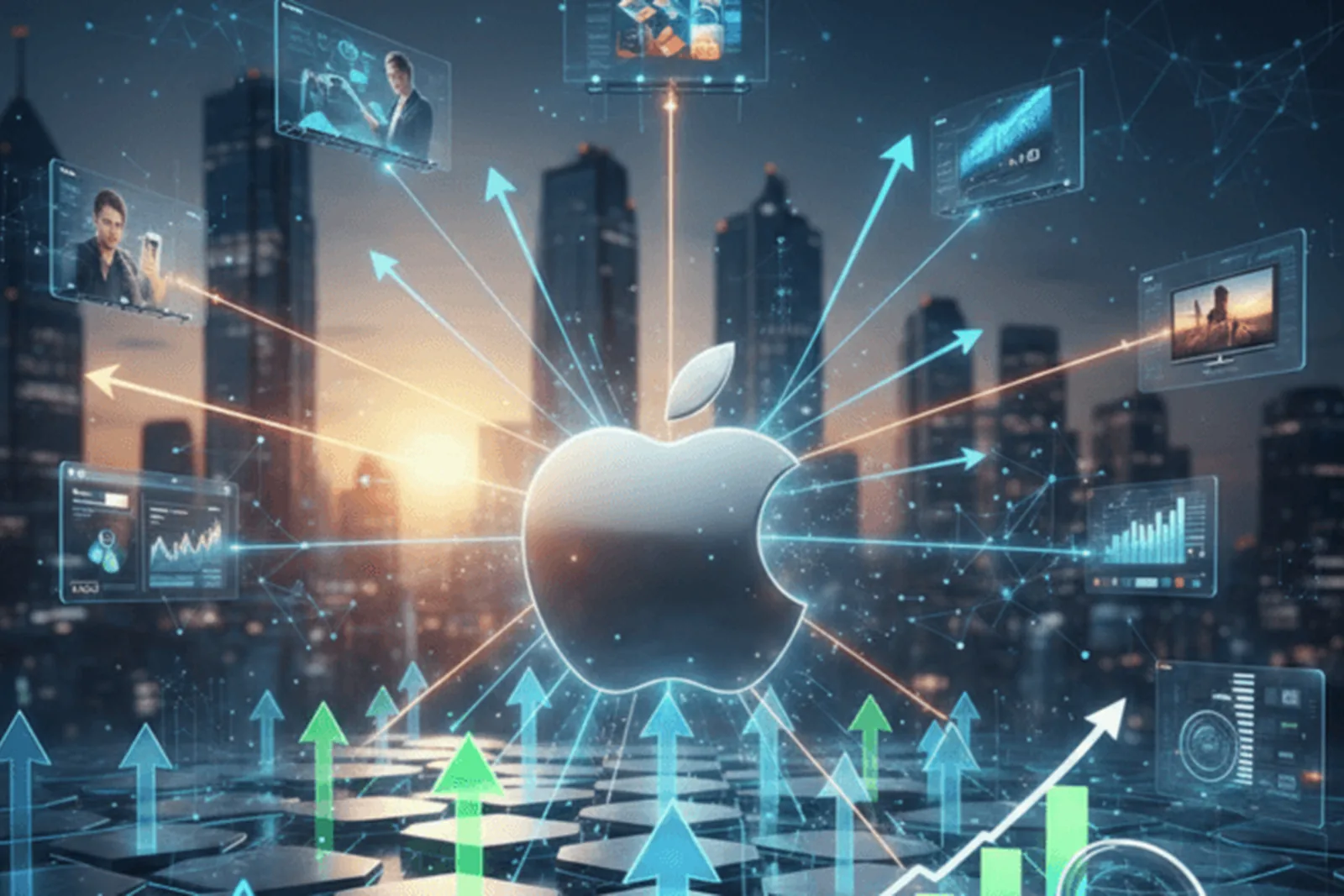 Apple marketing campaign visuals illustrating proof-led storytelling for AI-era brands.