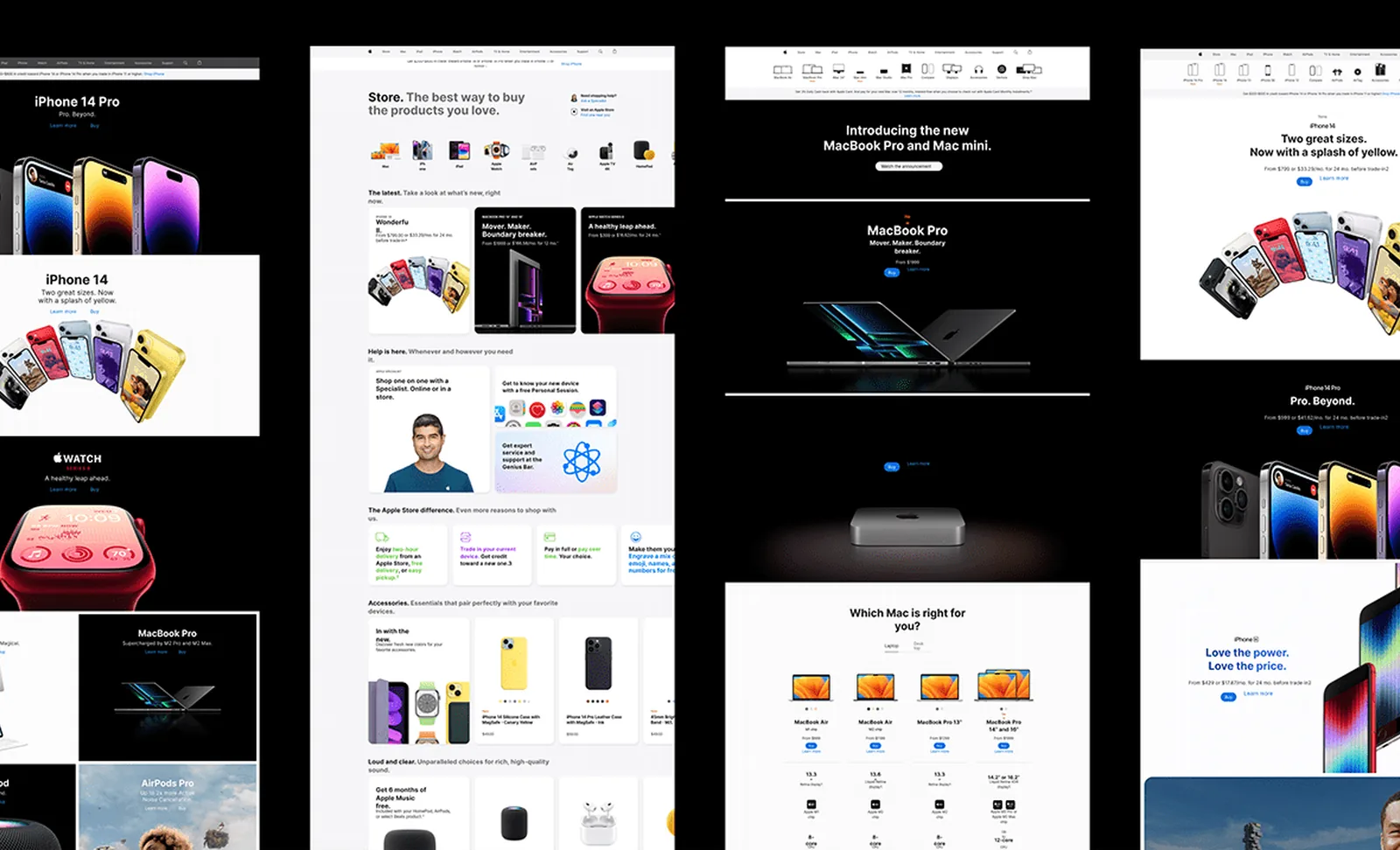 Website UI and UX visuals showing how AI product stories need clear digital experiences.
