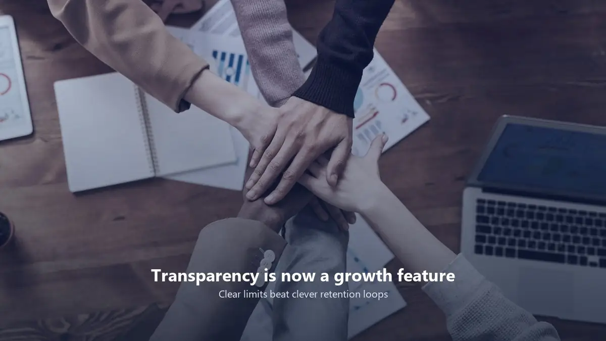 Business handshake in a modern office, representing brand trust and accountability after platform settlements.