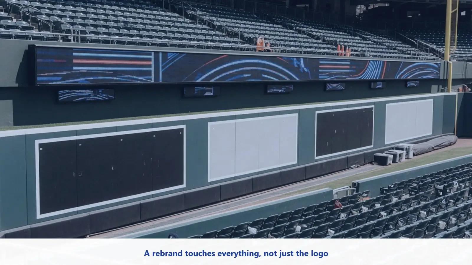 Cleveland Guardians rebrand imagery covering gear, digital presence, and social media as an example of a full-scale brand transition.