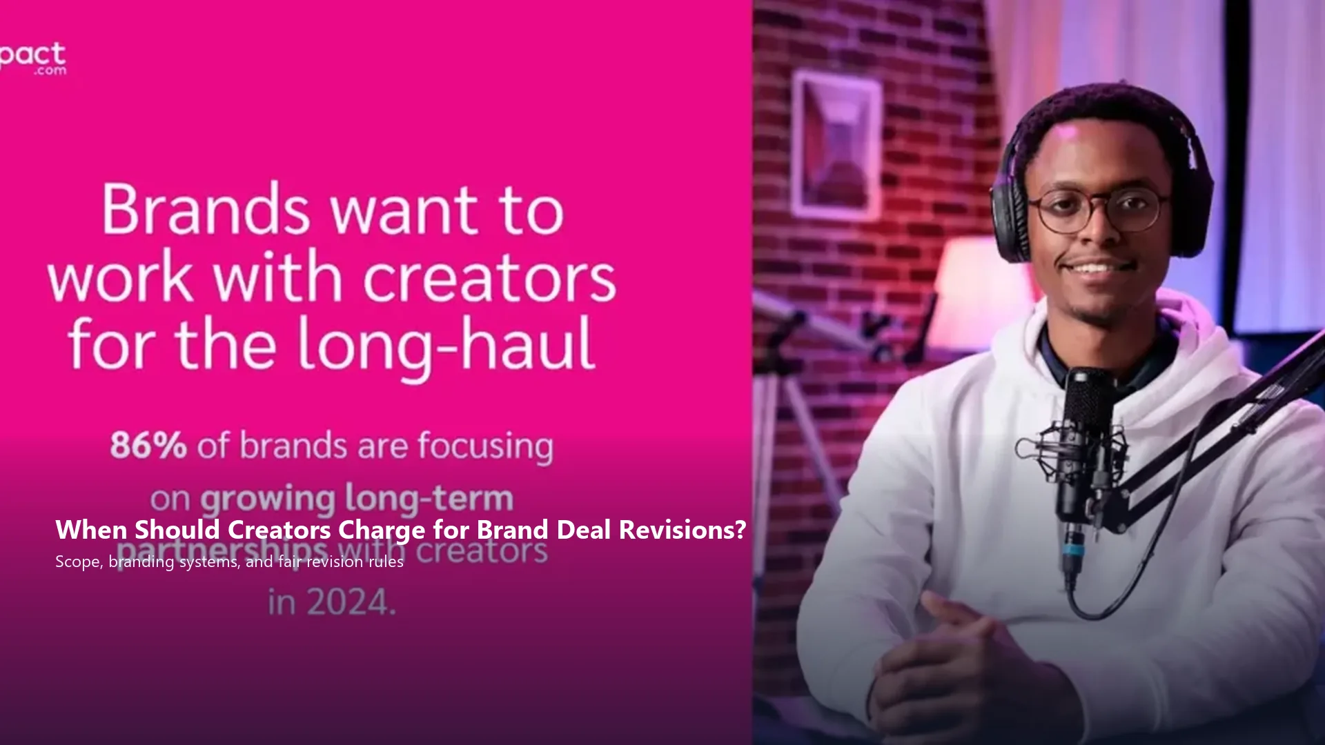Creator and brand partnership visuals illustrating when to charge for revisions on sponsored content and brand deals.