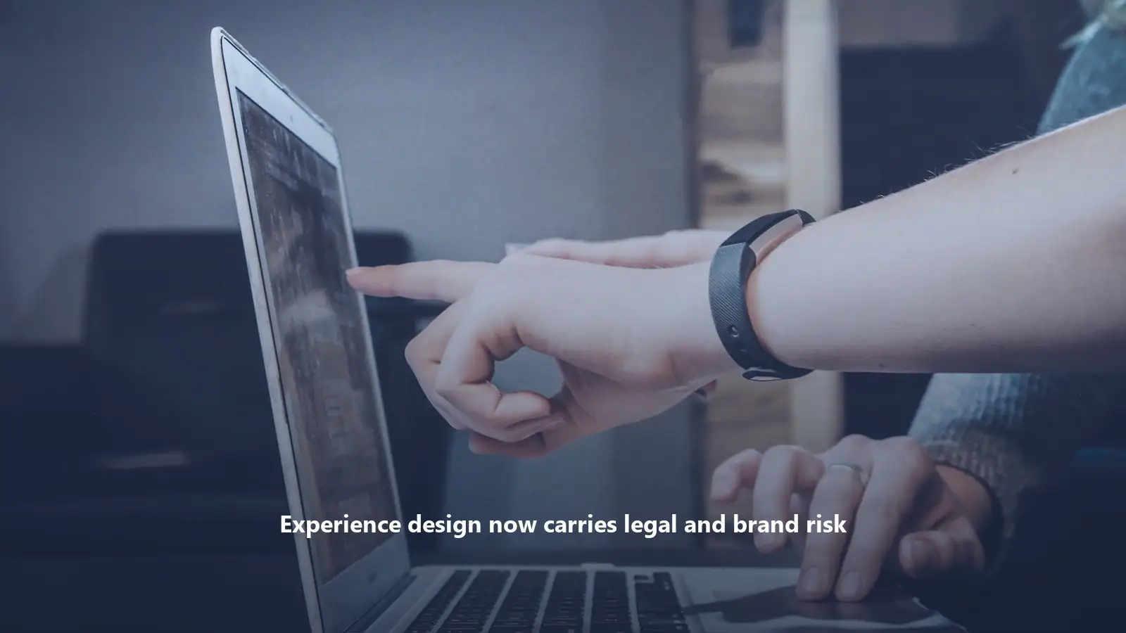 Laptop on a desk representing experience design and product defaults after the Meta settlement.