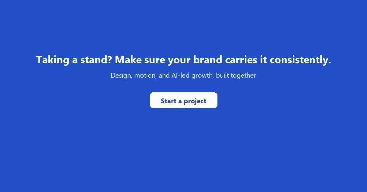 Short Stereo end-of-article call-to-action card inviting readers to start a brand leadership project.