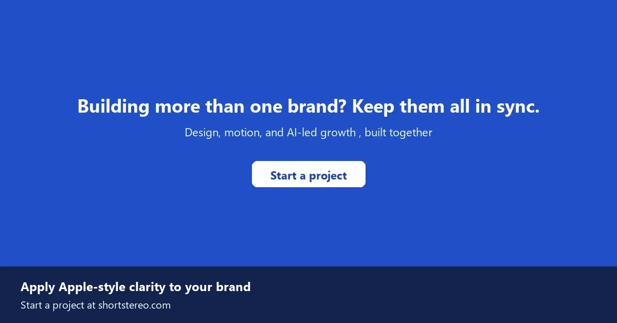 End-of-article call-to-action card inviting readers to apply Apple-style clarity to their brand.