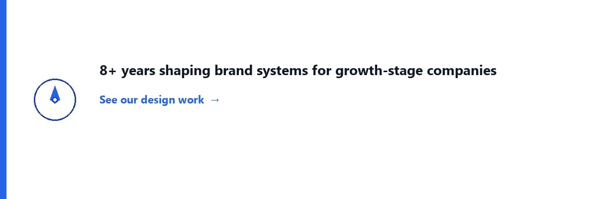 Short Stereo brand credibility banner introducing design and experience strategy expertise.