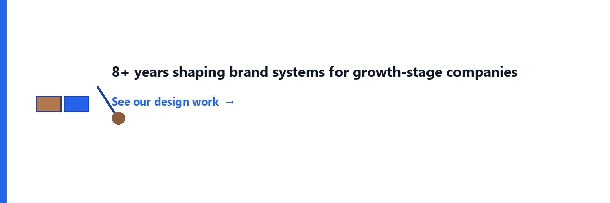 Short Stereo brand credibility banner introducing design and brand strategy expertise.