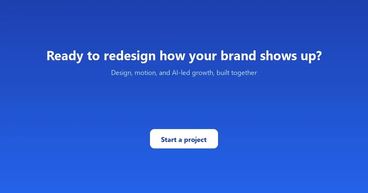 Short Stereo end-of-article call-to-action card inviting readers to start a brand design project.