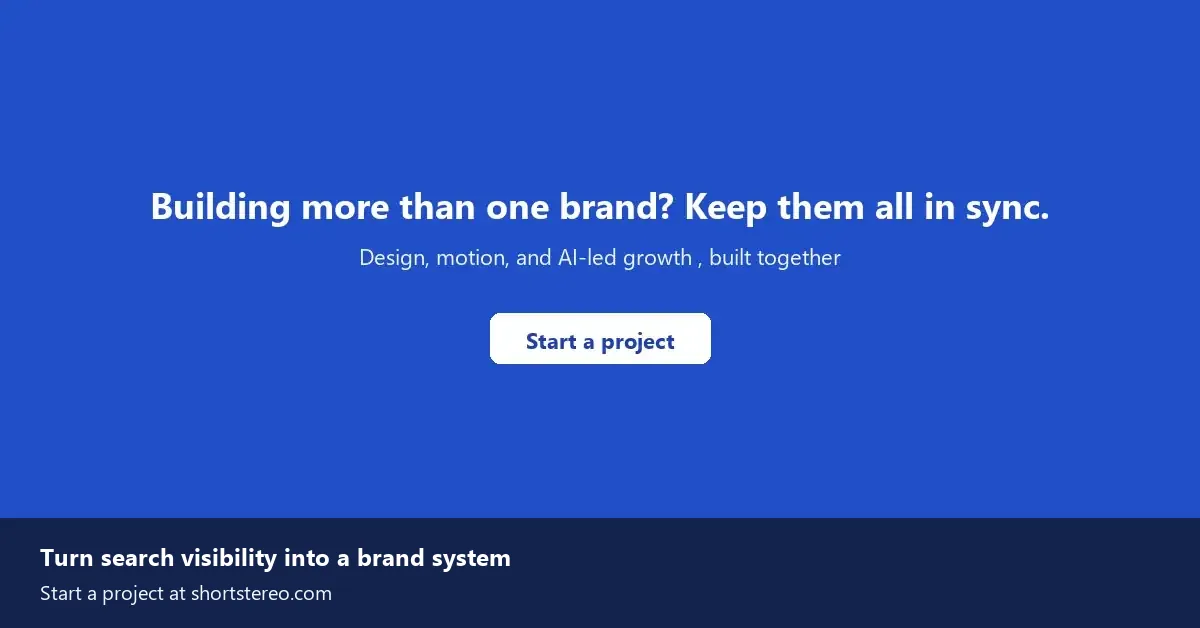 Short Stereo end-of-article call-to-action card inviting readers to start a local visibility branding project.