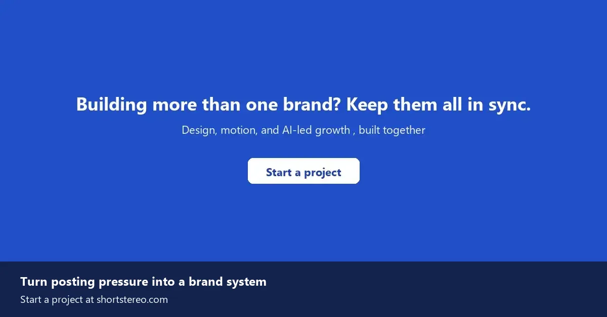 End-of-article call-to-action card inviting readers to turn posting pressure into a brand system.