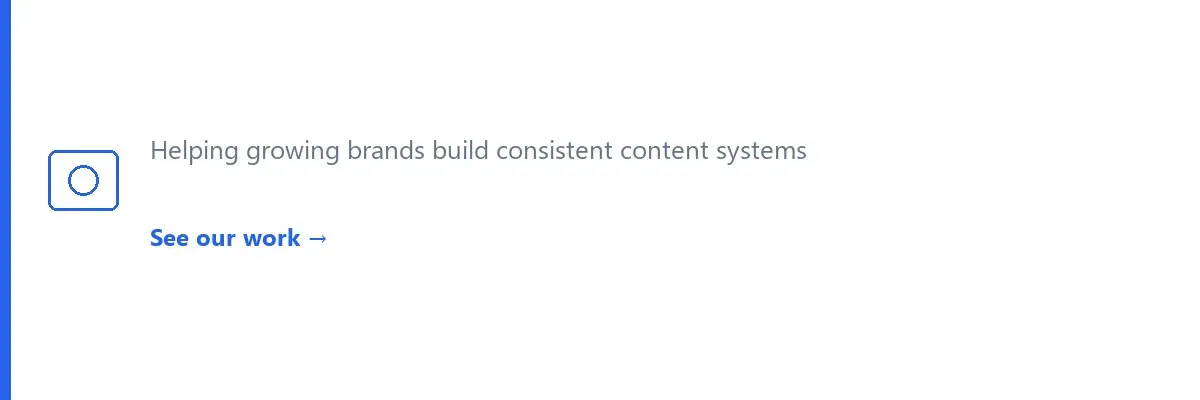 Short Stereo brand credibility banner introducing social and video content expertise.