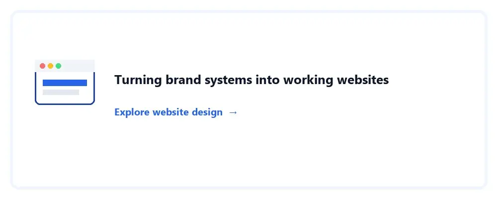 Short Stereo website design service card shown inline within the article.