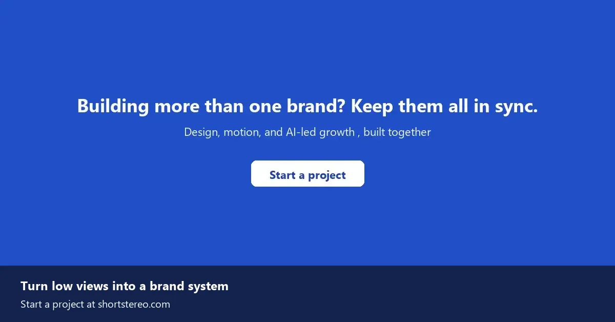 End-of-article call-to-action card inviting readers to turn low views into a brand system.