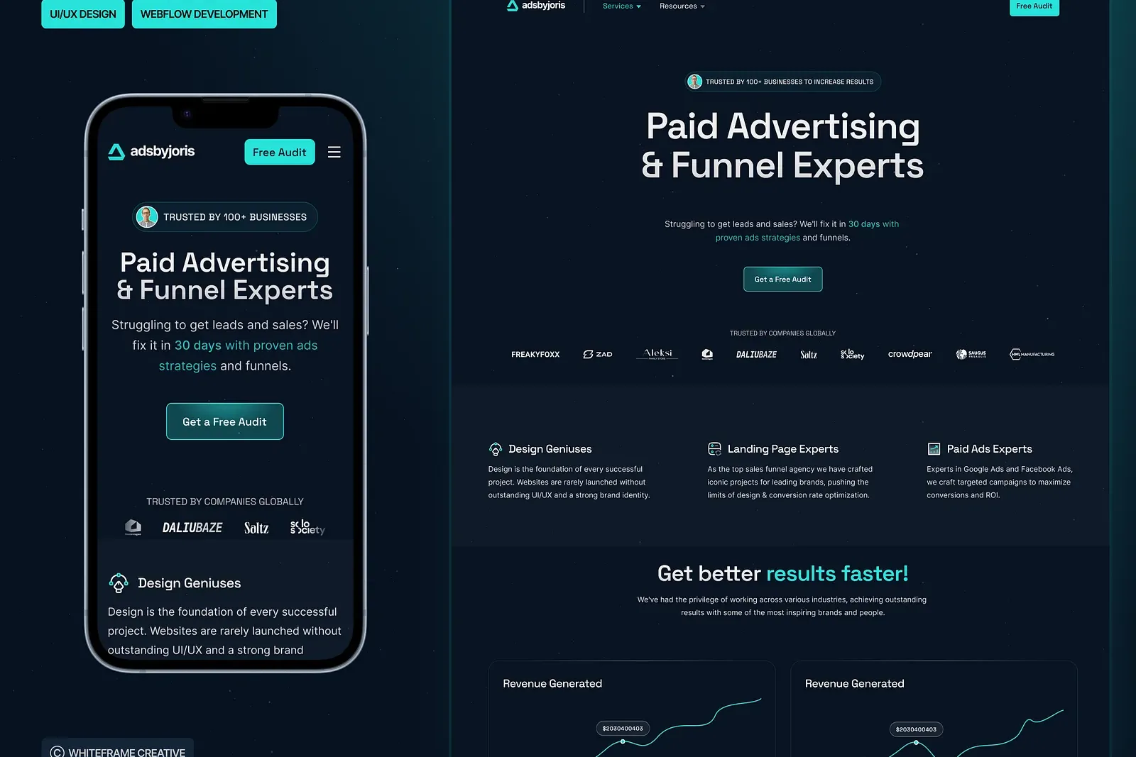 Website launch and marketing campaign visuals supporting a small business redesign go-live.
