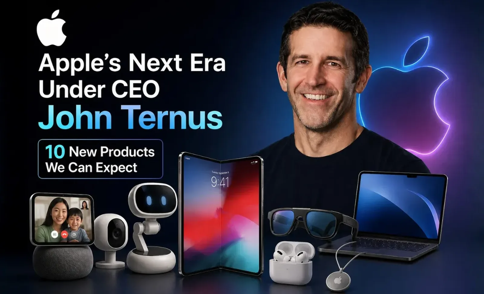 Product and launch storytelling visual related to Apple iPhone cycle under CEO John Ternus.