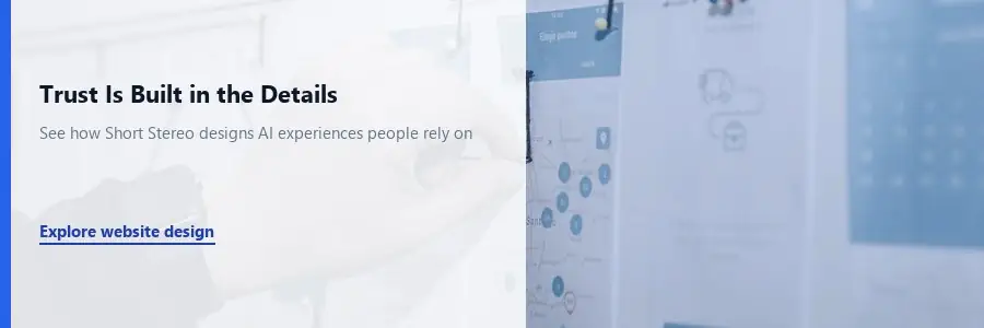 Two people collaborating at a shared screen, representing hands-on product and UX design work.